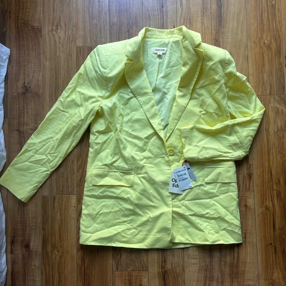 Open Edit Linen Blazer